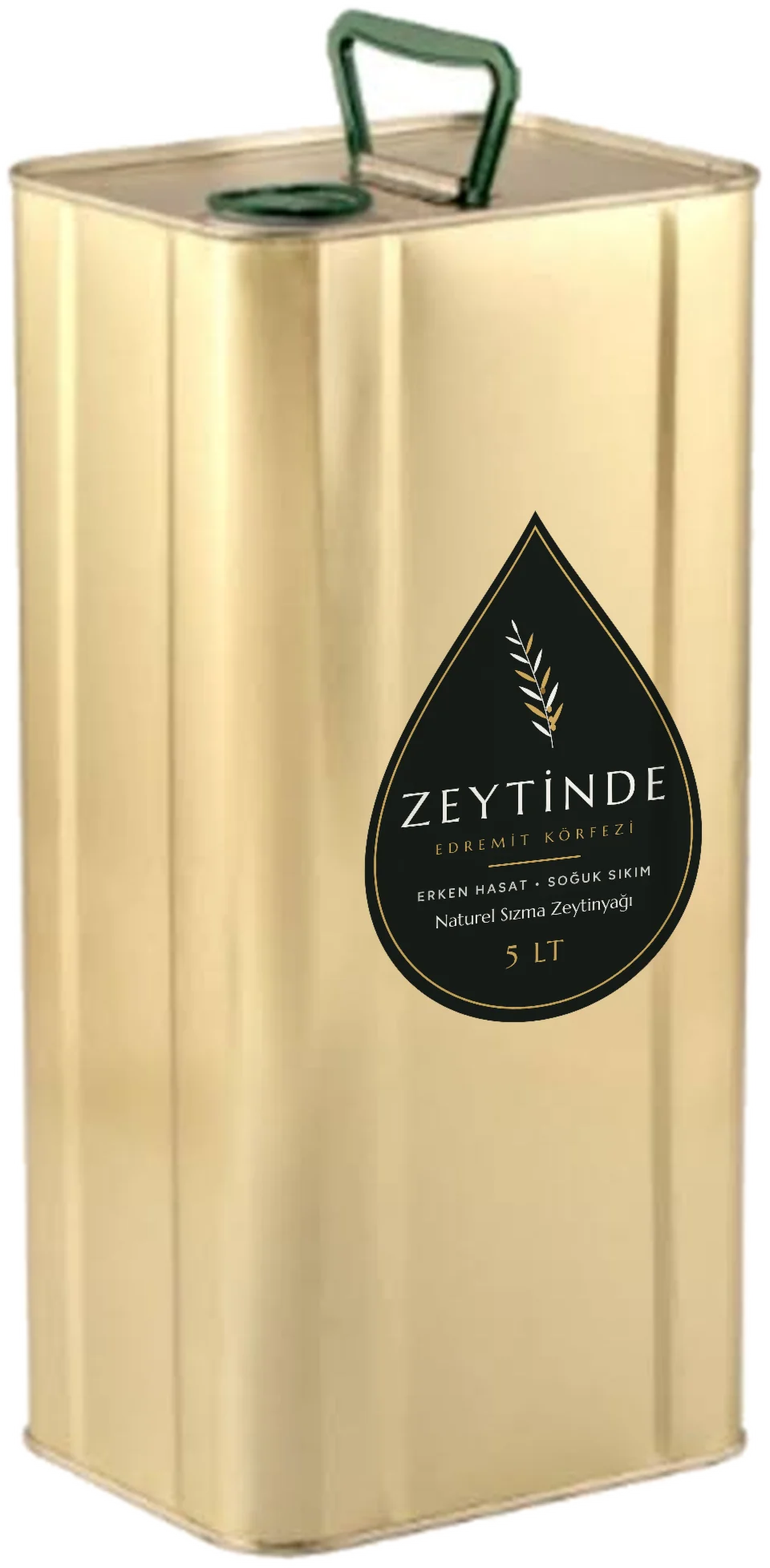 Zeytinde 5 litre teneke: erken hasat, soğuk sıkım naturel sızma zeytinyağı